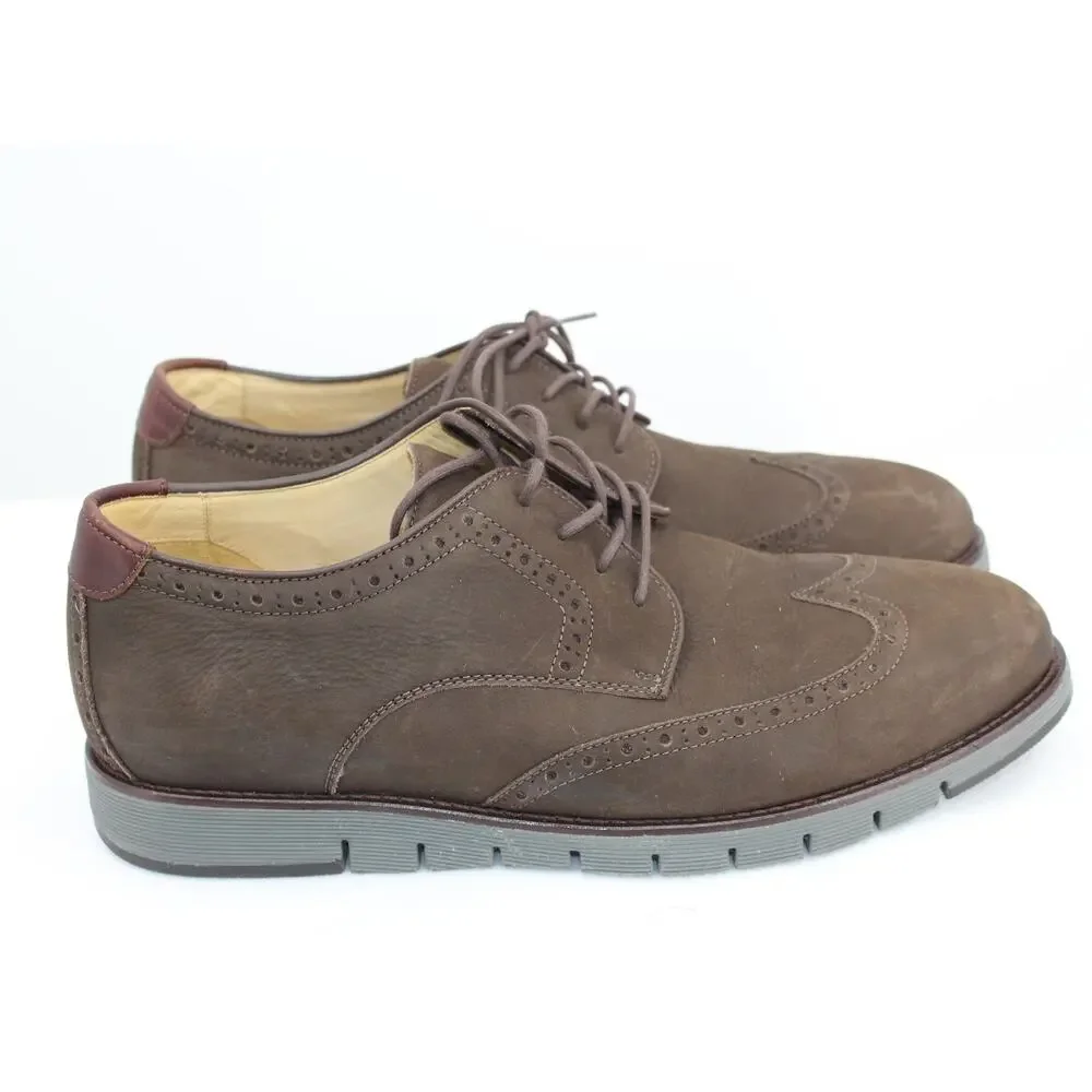 Johnston & Murphy Martell Brown Tumbled Nubuck Wingtip Brown Size 11.5M
